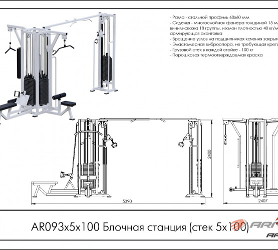Блочная станция (стек 5 х 100 кг) AR093 х 5 х 100 фото 2