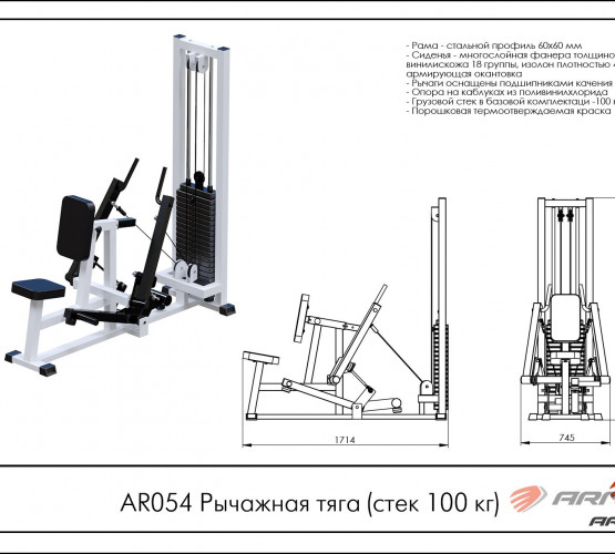 Рычажная тяга (стек 100 кг) AR054 фото 2
