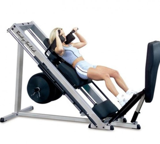 ГАКК-машина - жим ногами под углом 45 Body-Solid GLPH2100 на свободном весе фото 3